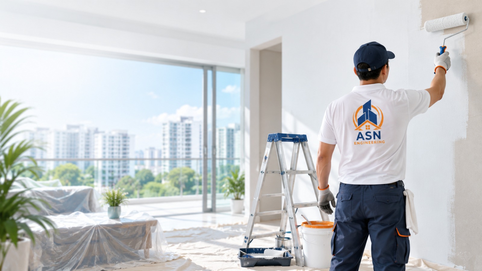 ASN Engineering painters providing residential and commercial painting services in Singapore